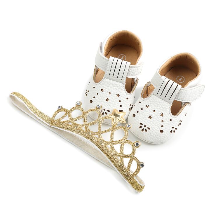 2 Piece Set Breath Baby Girls Crib Shoes + bling