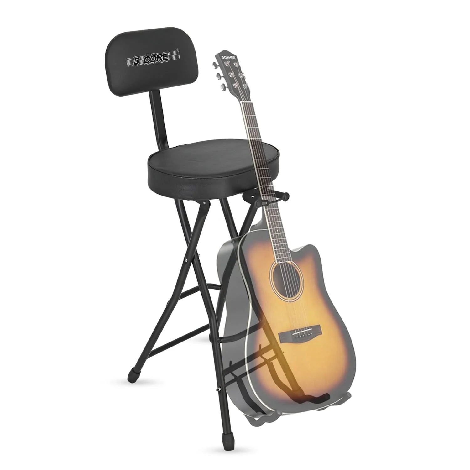 Kids Professional Guitar Stool With Adjustable Backrest Padded Seat