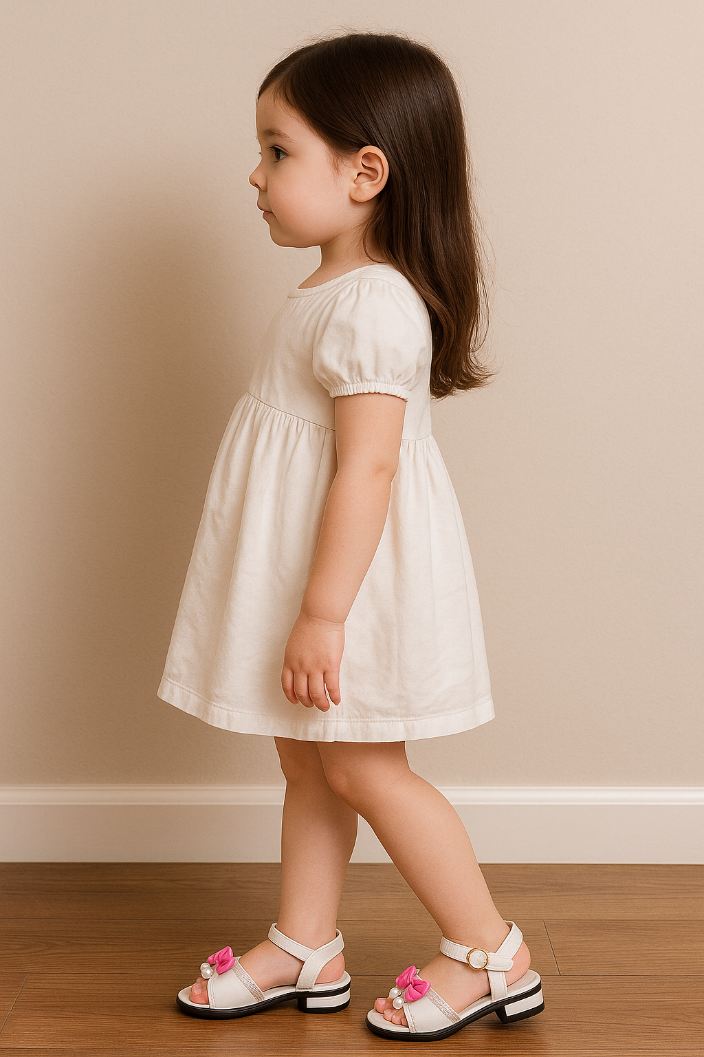 Girls Bowknot Pearl Sandals