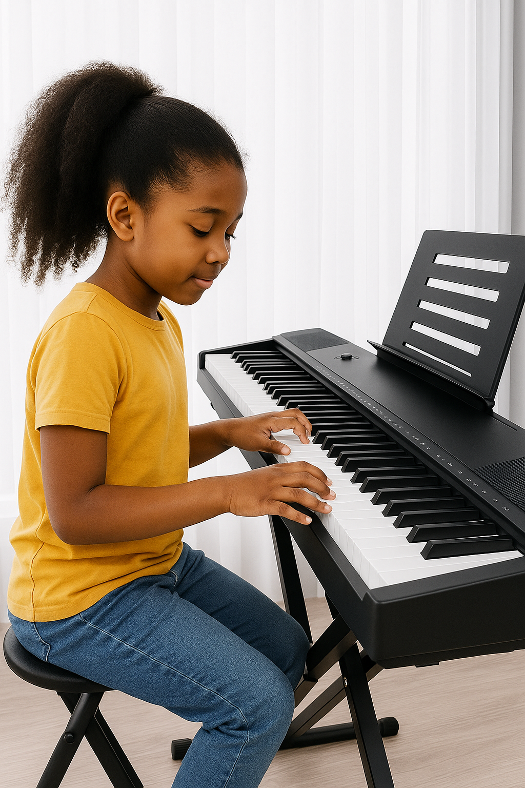 Alpha 88 Keys Electronic Piano Keyboard with Electric Holder & Music Stand