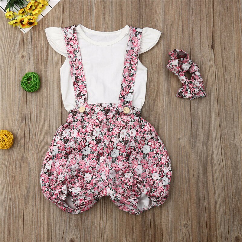 Toddler Kid Baby Girls Ruffle Romper Tops Flower