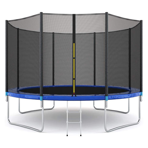 12FT Round Trampoline with Safety Enclosure Net & Ladder