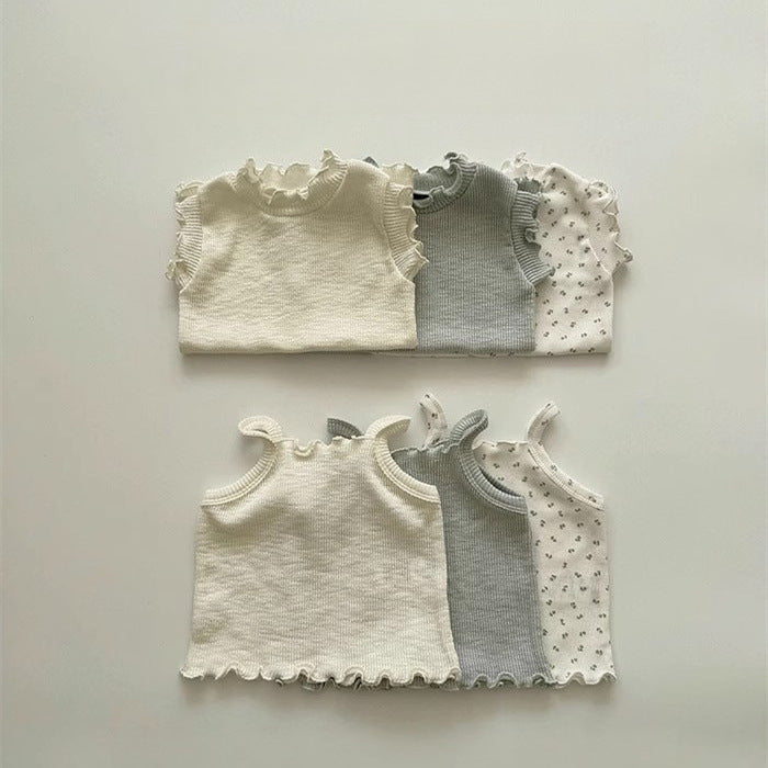 Summer New Arrival Baby Kids Girls Casual Thin Versatile Top And