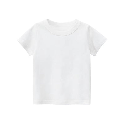 Baby Kids No Pattern Solid Color Short-Sleeved Tops In Summer Outfit