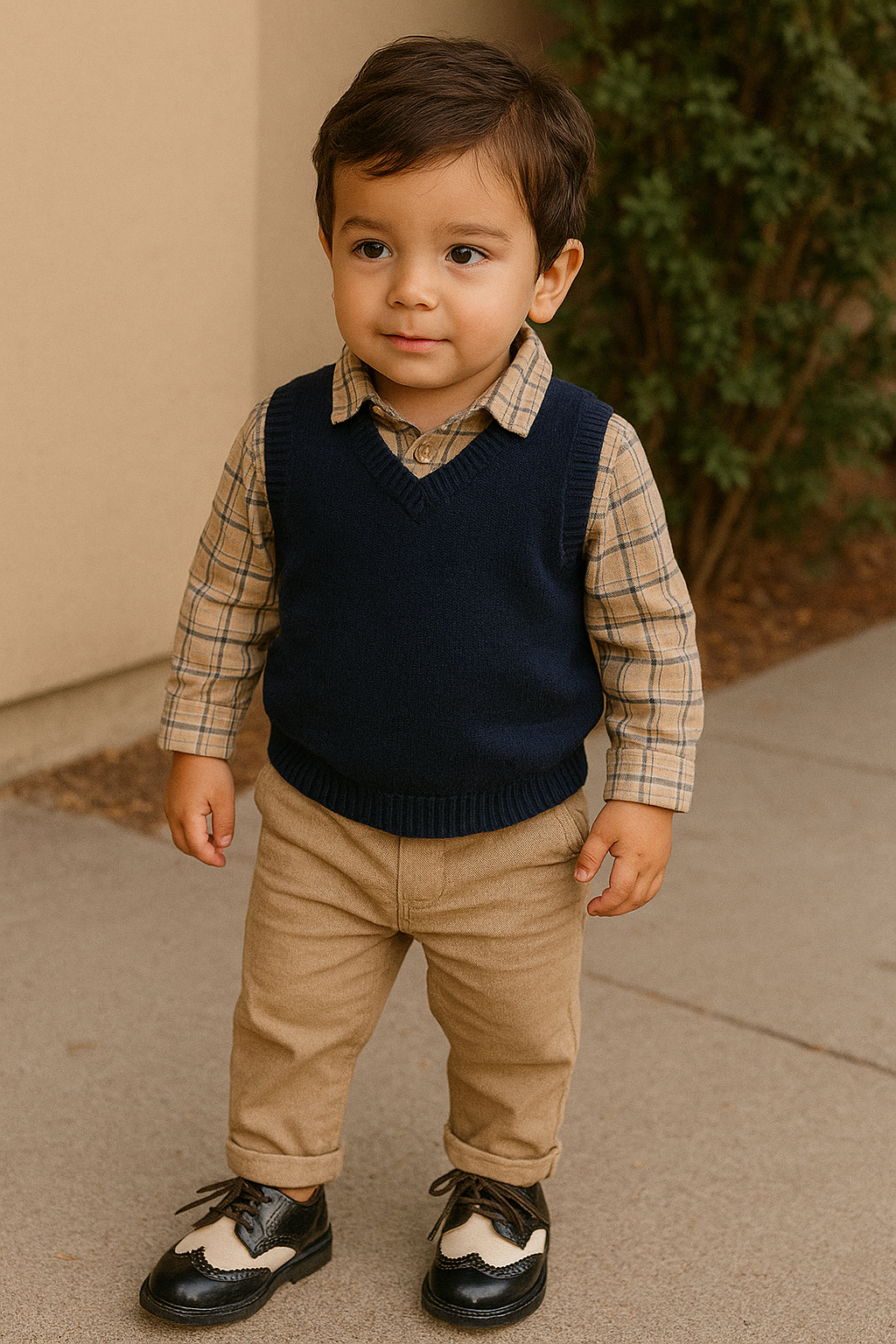 Classic Two-Tone Wingtip Oxford Shoes for Toddlers – Dress & Casual Comfort