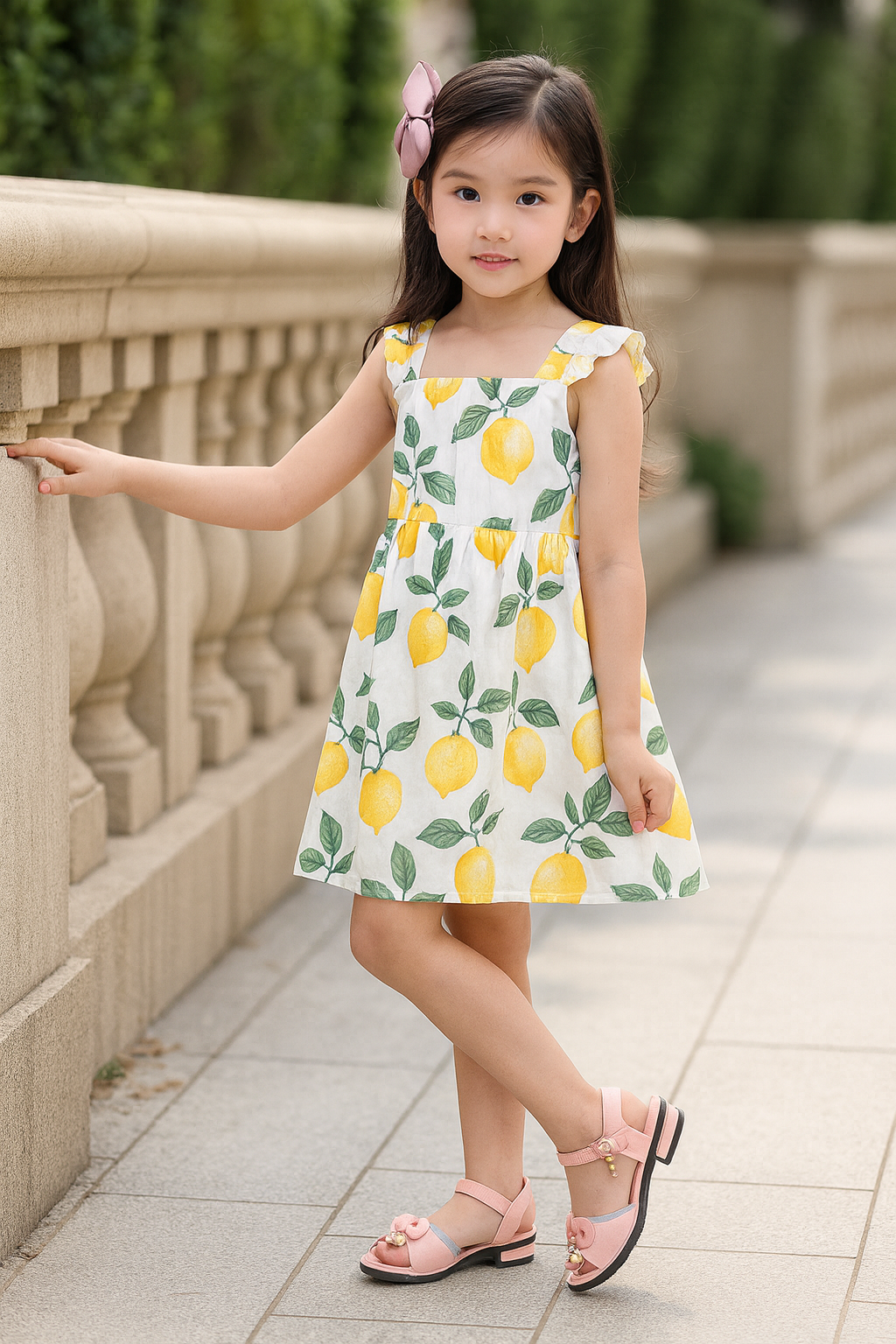 Girls Bowknot Pearl Sandals