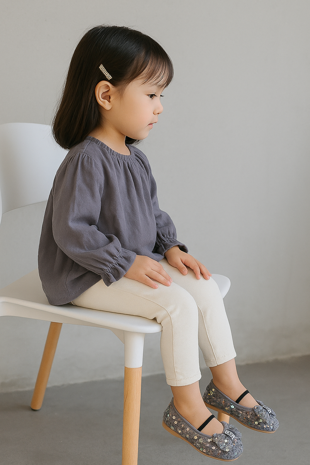 Sparkly Sequin Bow Ballet Flats for Girls