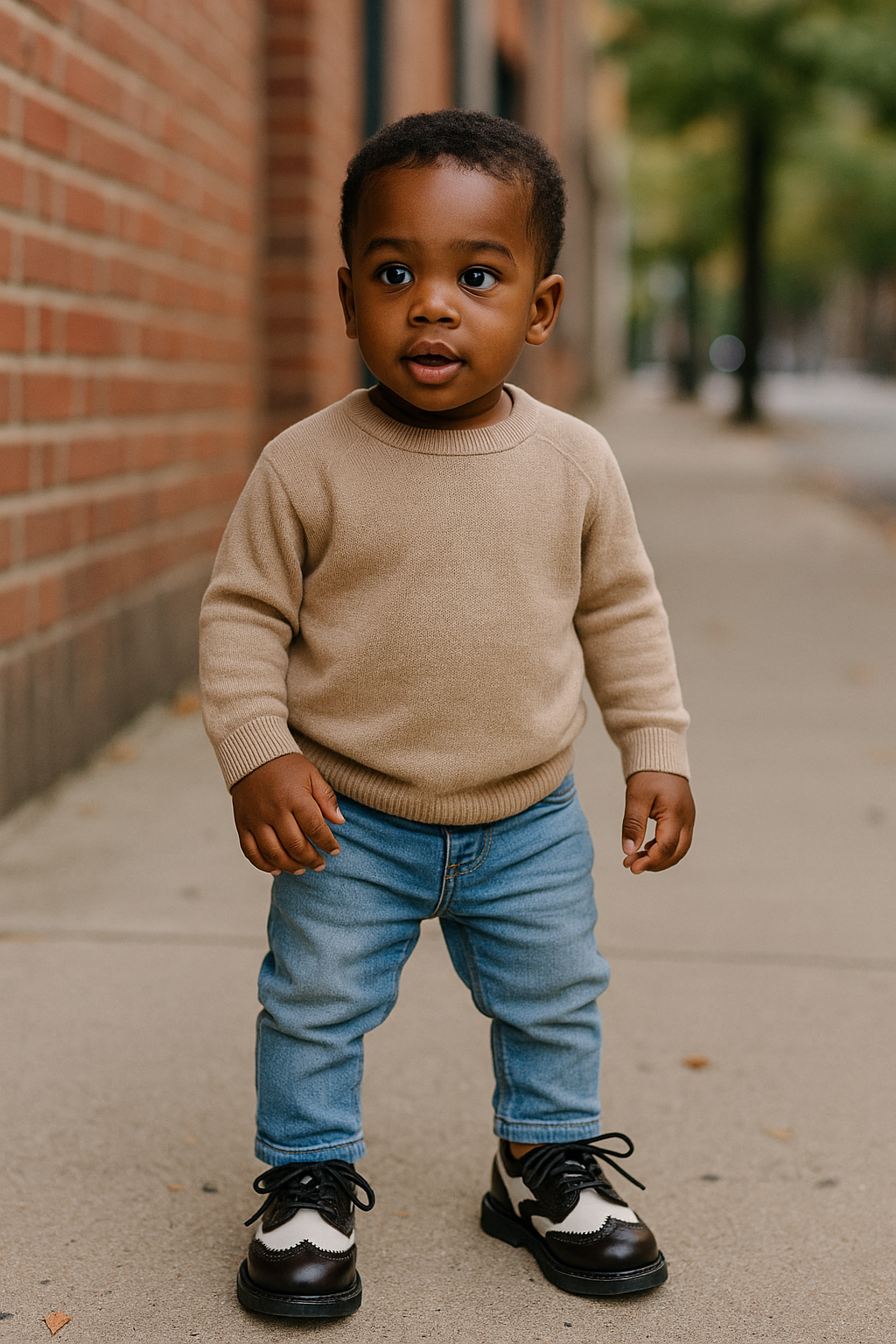 Classic Two-Tone Wingtip Oxford Shoes for Toddlers – Dress & Casual Comfort