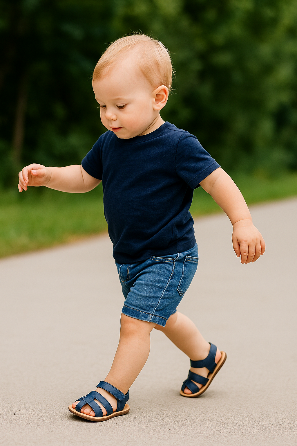 Ziggie First/Pre Walker Toddler Sandals Navy by SKEANIE