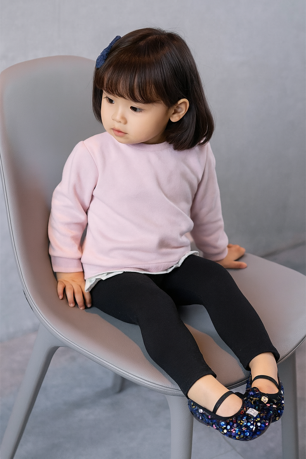 Sparkly Sequin Bow Ballet Flats for Girls