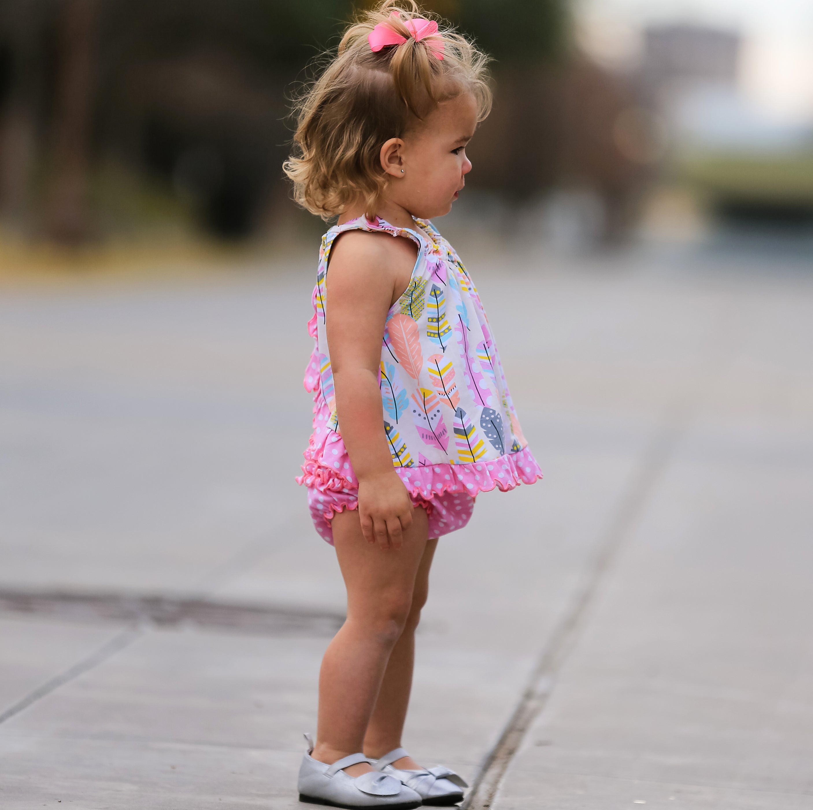 AnnLoren Baby/Toddler Girls Open Back Swing Tank Top with Bow Feather