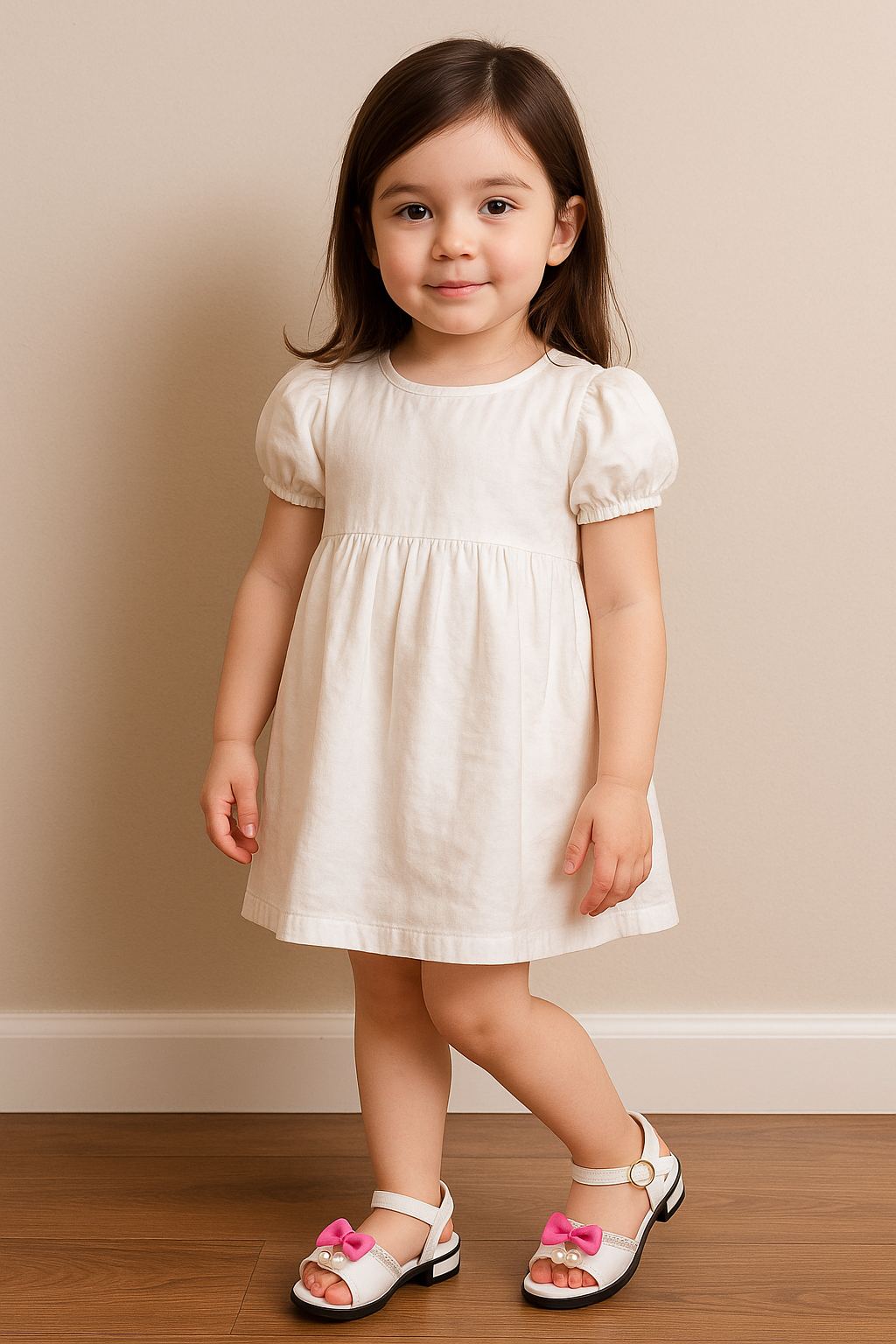 Girls Bowknot Pearl Sandals