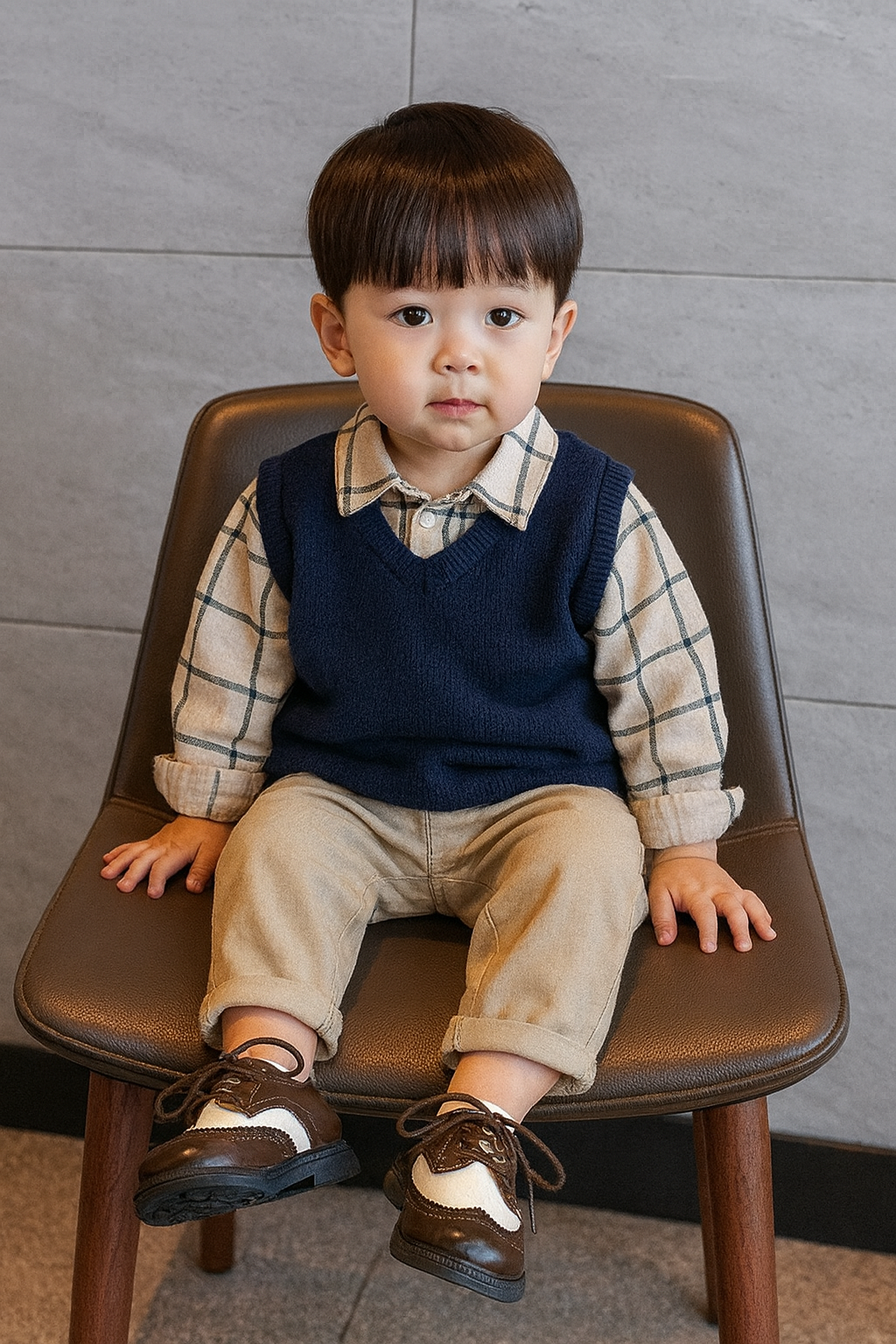 Classic Two-Tone Wingtip Oxford Shoes for Toddlers – Dress & Casual Comfort