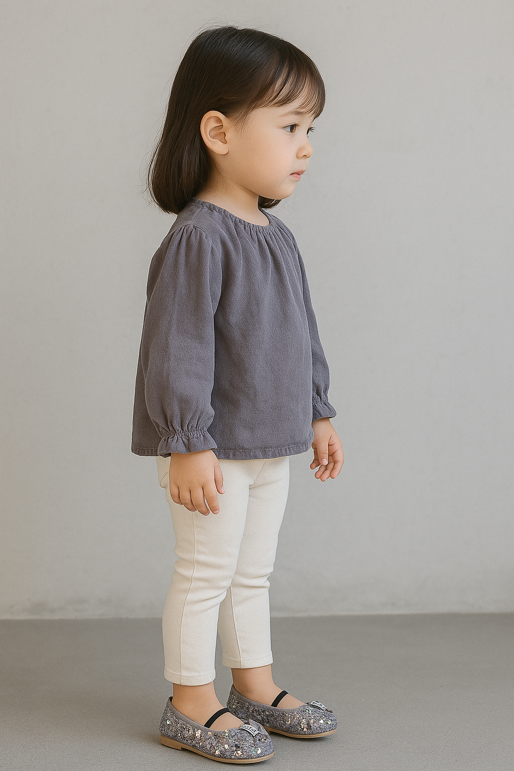 Sparkly Sequin Bow Ballet Flats for Girls