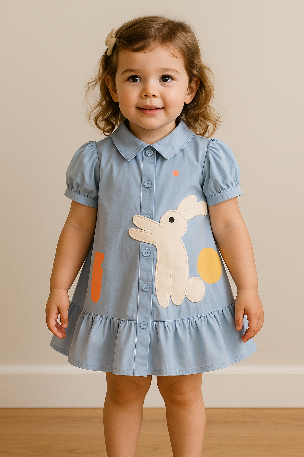 Toddler Girls Bunny Print Dress