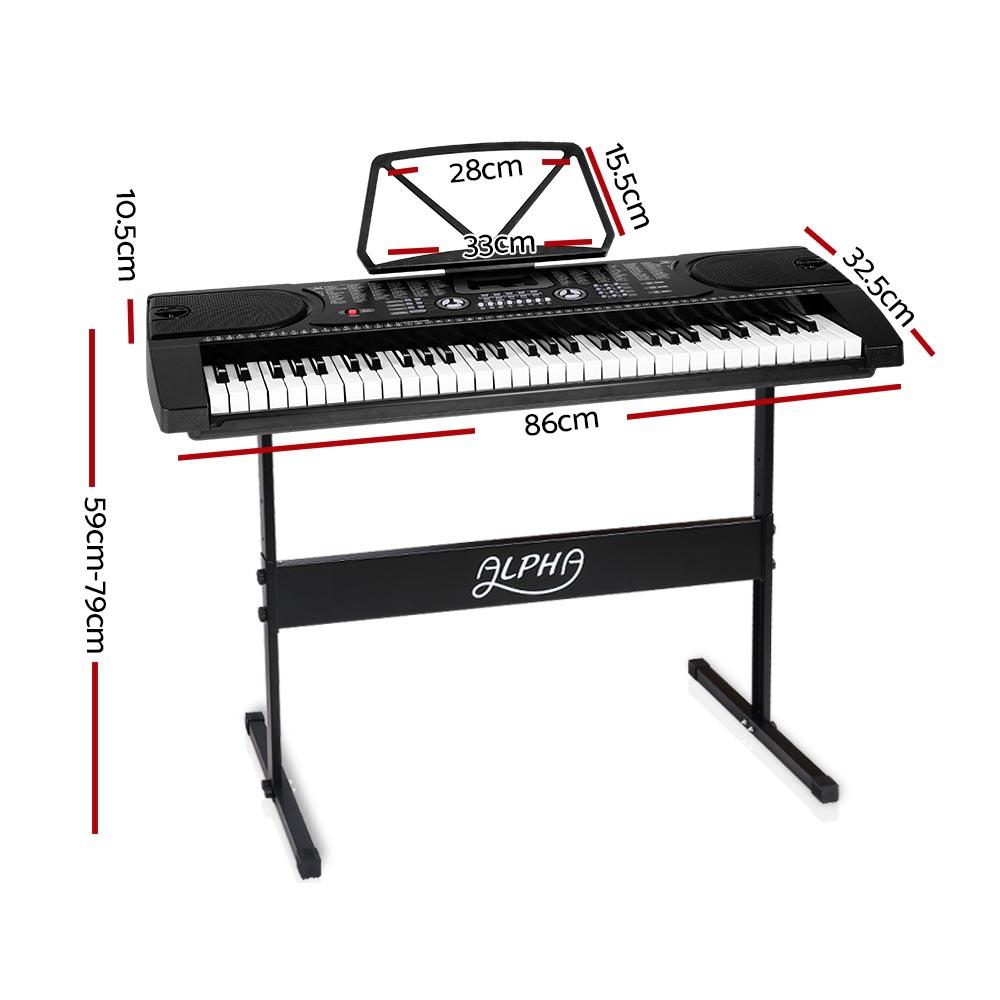 Alpha 61 Keys Electronic Piano Keyboard Digital Electric w/ Stand