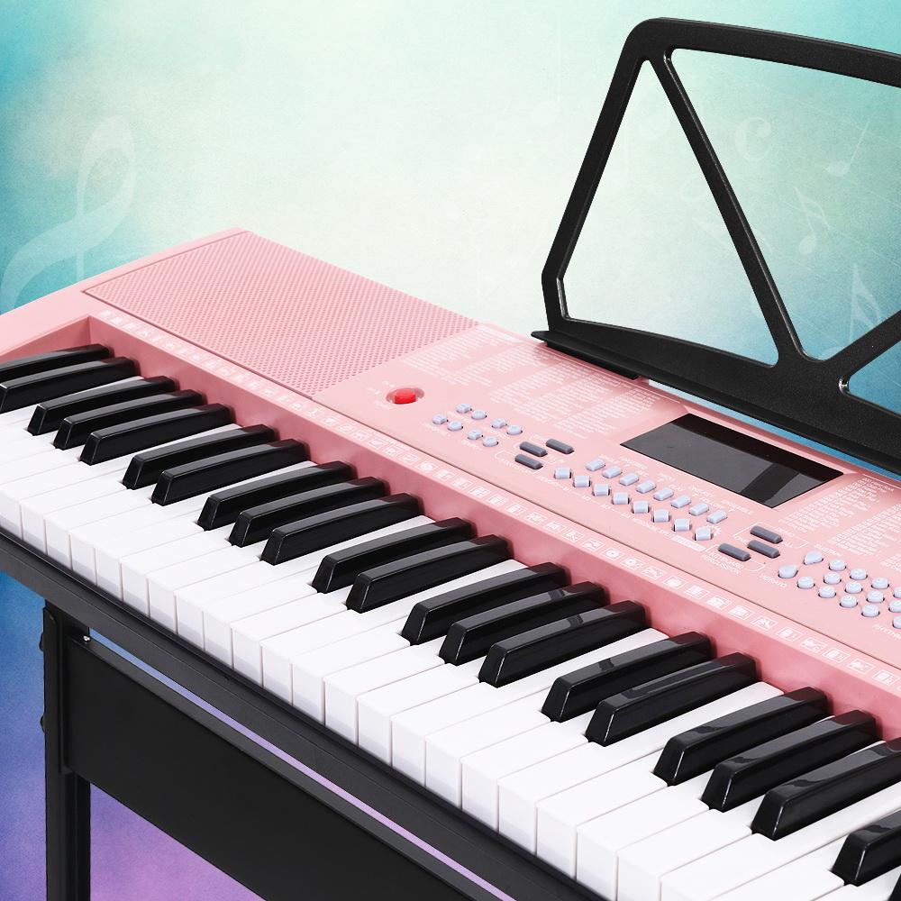 Alpha 61 Key Lighted Electronic Piano Keyboard With Stand