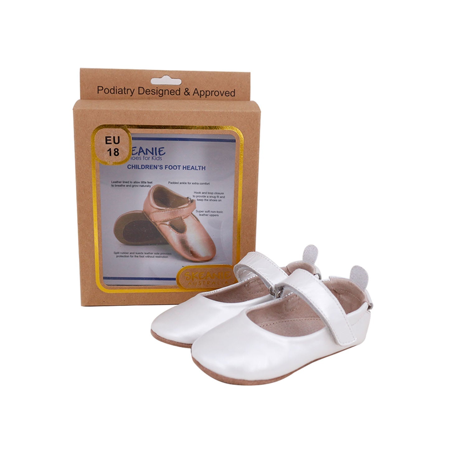 Bella Pre/First Walker Mary Jane Shoes Pearl White