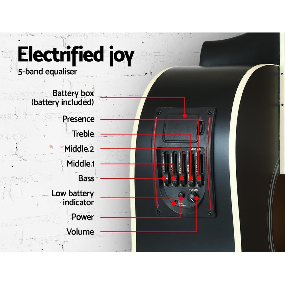 Alpha 41 Inch Acoustic Electric Guitar With 5 Band EQ