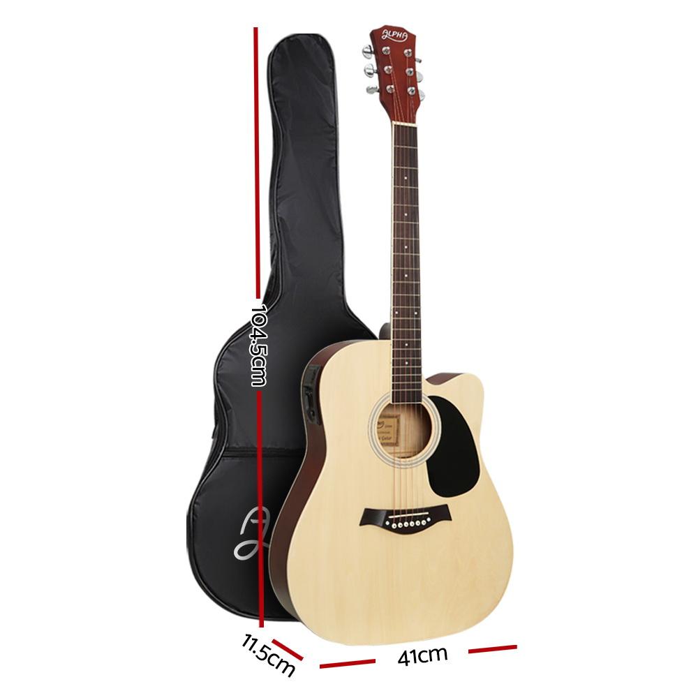 Alpha 41" Inch Electric Acoustic Guitar Wooden Classical EQ With