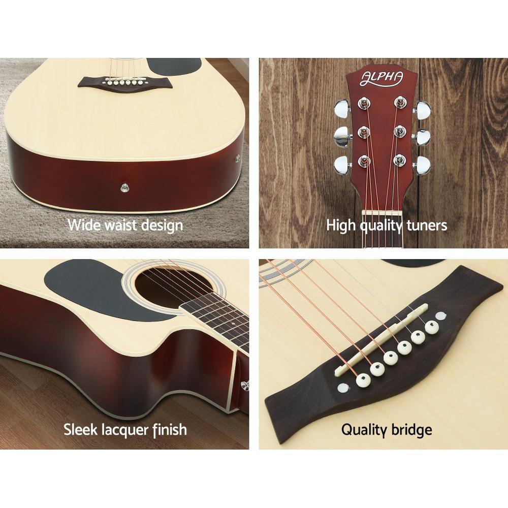 Alpha 41" Inch Electric Acoustic Guitar Wooden Classical EQ With