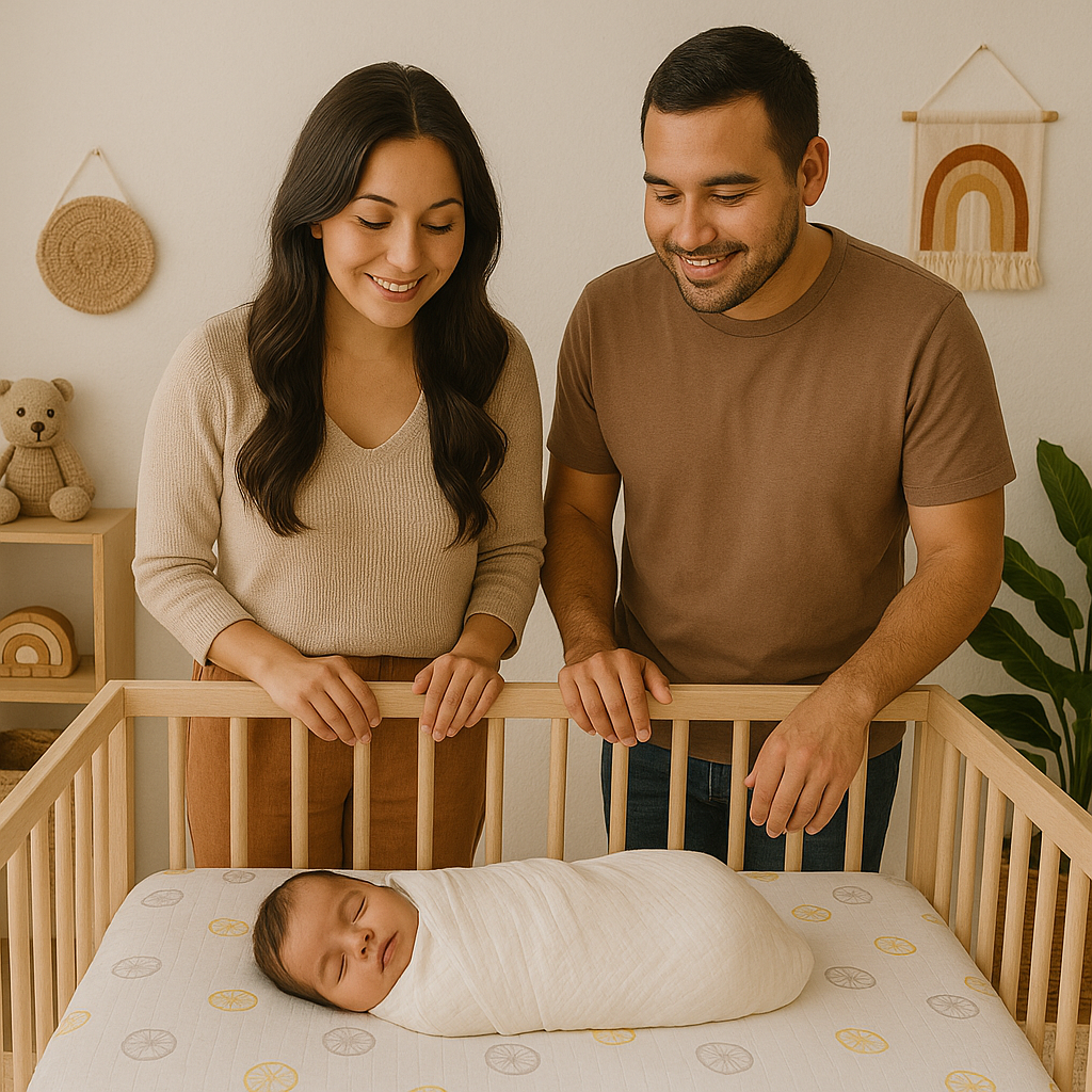 Vintage Wheel Bamboo Muslin Crib Sheet – Ultra-Soft Breathable Fitted Crib Sheet for Babies