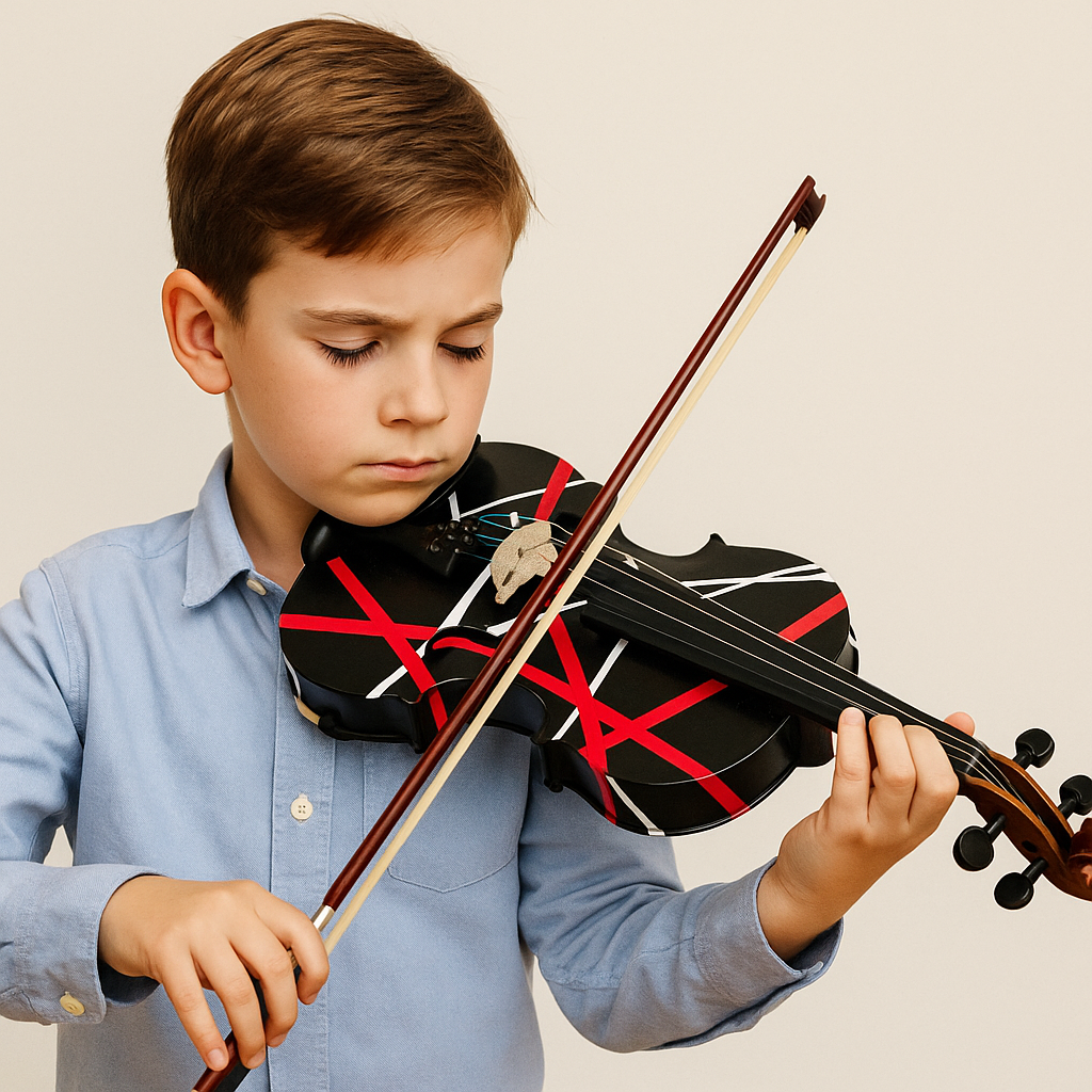 Wrap Violin Outfit with Matching Carbon Fiber Bow, Case & Crystal Fine Tuner – Beginner to Advanced Violin Set