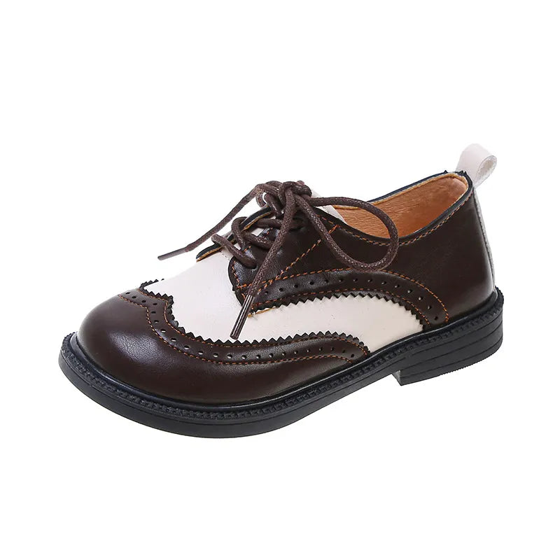 Classic Two-Tone Wingtip Oxford Shoes for Toddlers – Dress & Casual Comfort