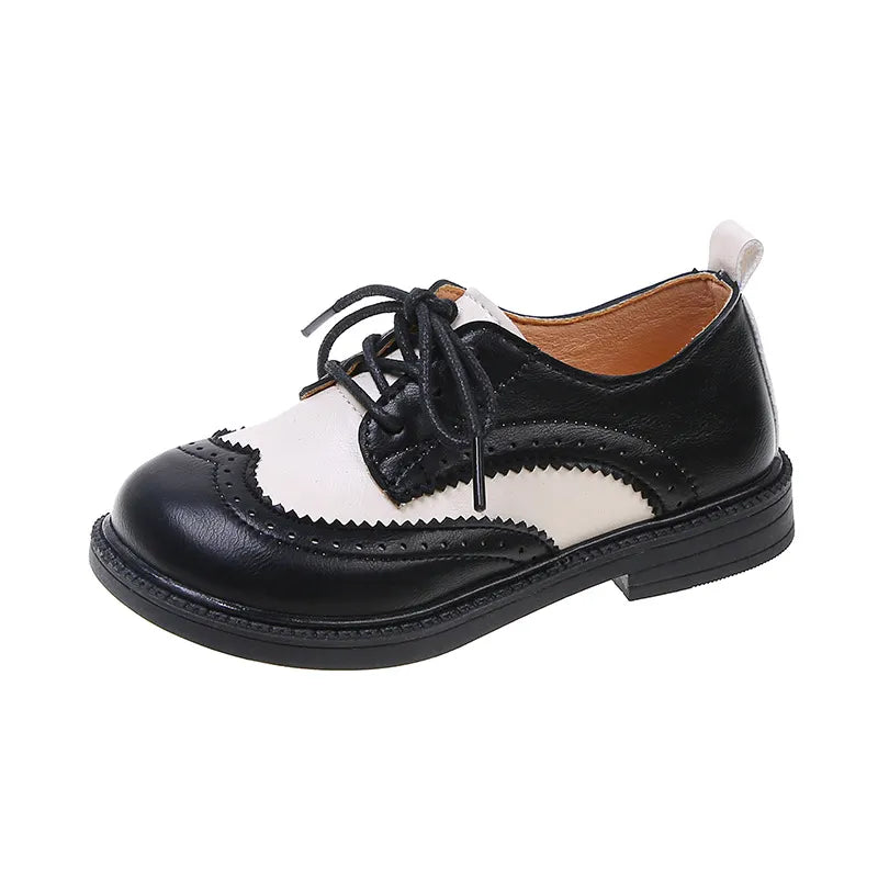 Classic Two-Tone Wingtip Oxford Shoes for Toddlers – Dress & Casual Comfort