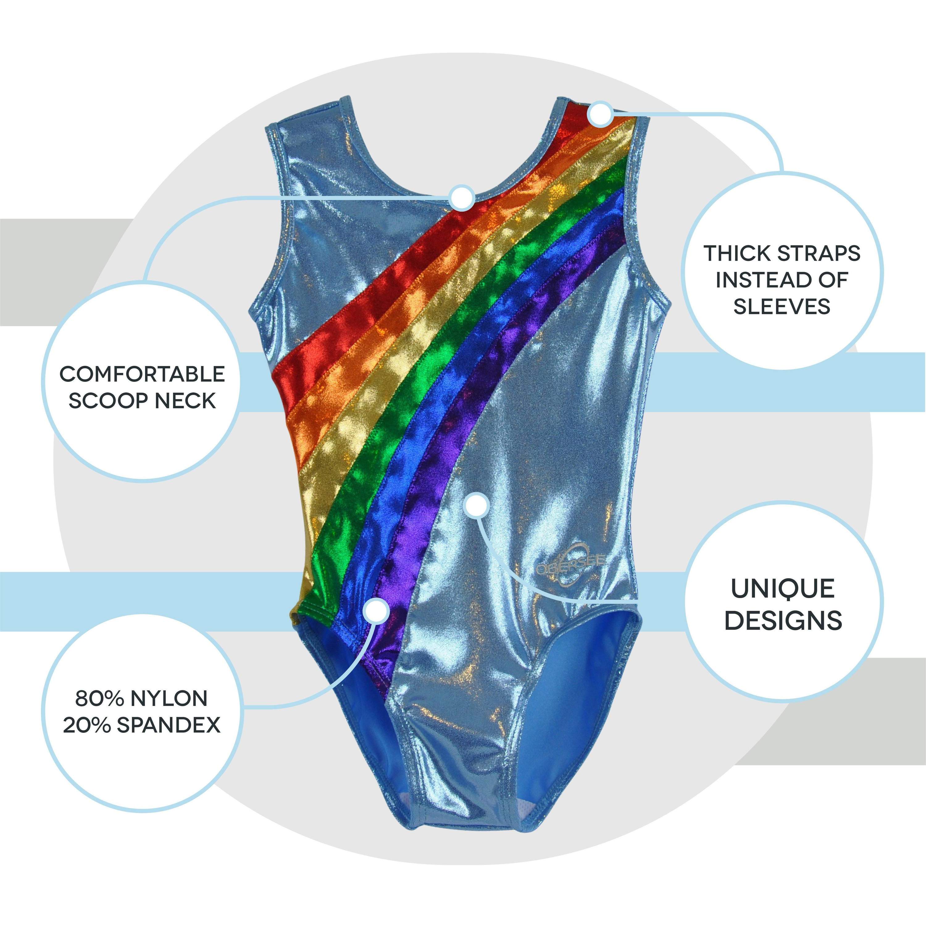 O3GL035 - Obersee Girls Gymnastics Leotard One-Piece Athletic