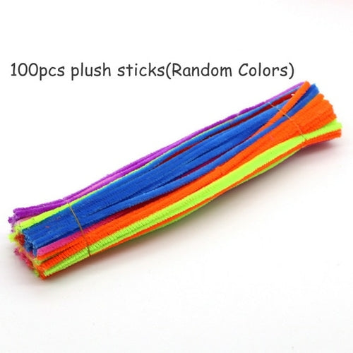 Plush Stick / Pompoms Rainbow Colors Shilly Stick Educational DIY Toys