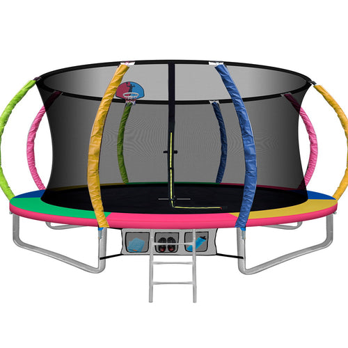 14ft Trampoline Everfit Kids Trampoline Rebounder w/ Ladder Basketball