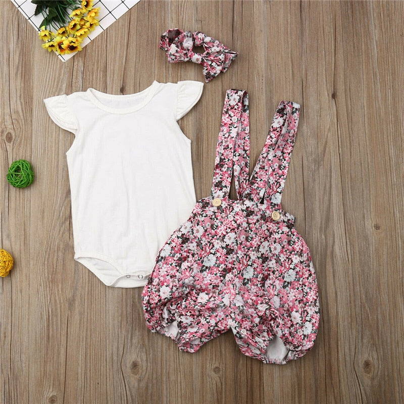 Toddler Kid Baby Girls Ruffle Romper Tops Flower