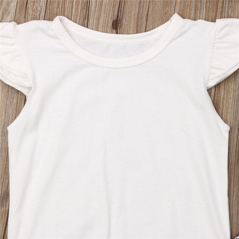 Toddler Kid Baby Girls Ruffle Romper Tops Flower