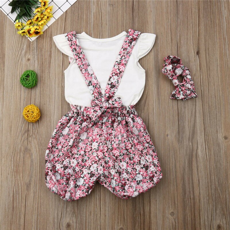 Toddler Kid Baby Girls Ruffle Romper Tops Flower