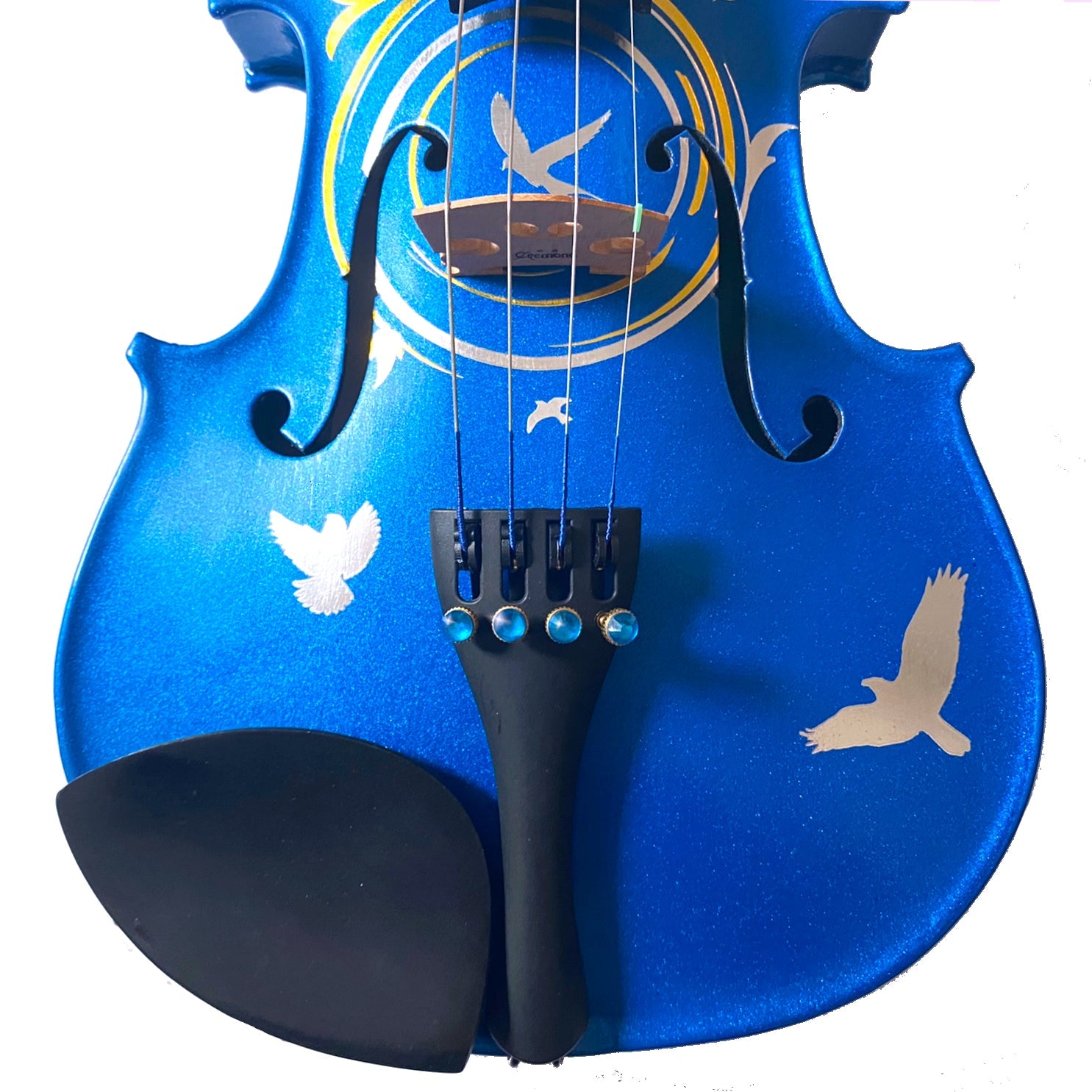 Bird Heaven Deluxe Metallic Violin Outfit w Brazilwood Bow Case