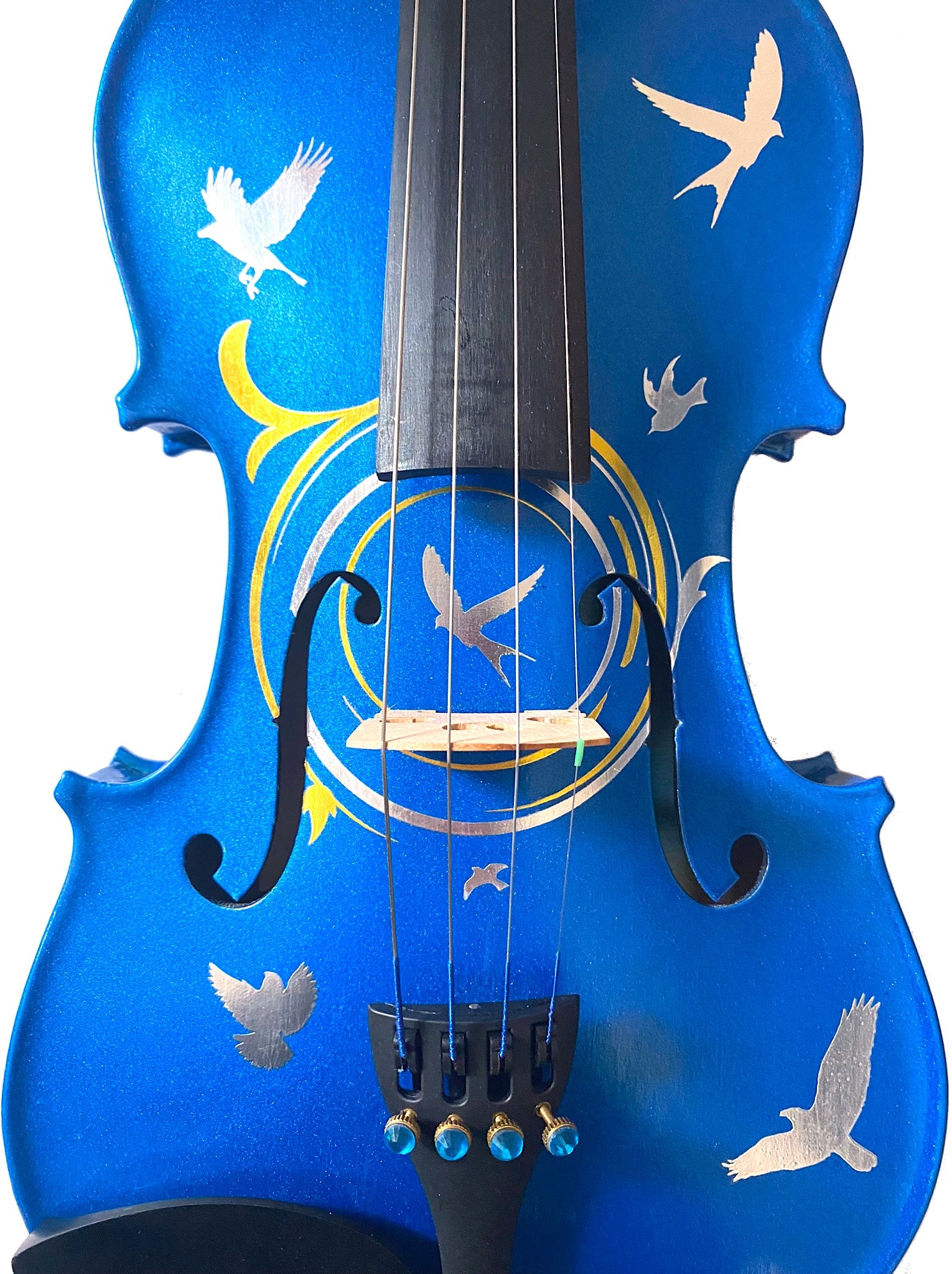 Bird Heaven Deluxe Metallic Violin Outfit w Brazilwood Bow Case