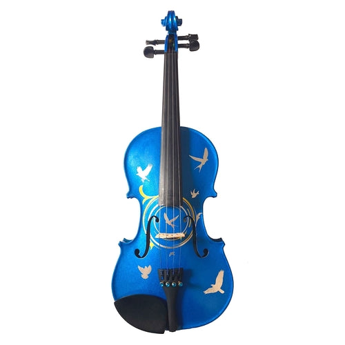 Bird Heaven Deluxe Metallic Violin Outfit w Brazilwood Bow Case