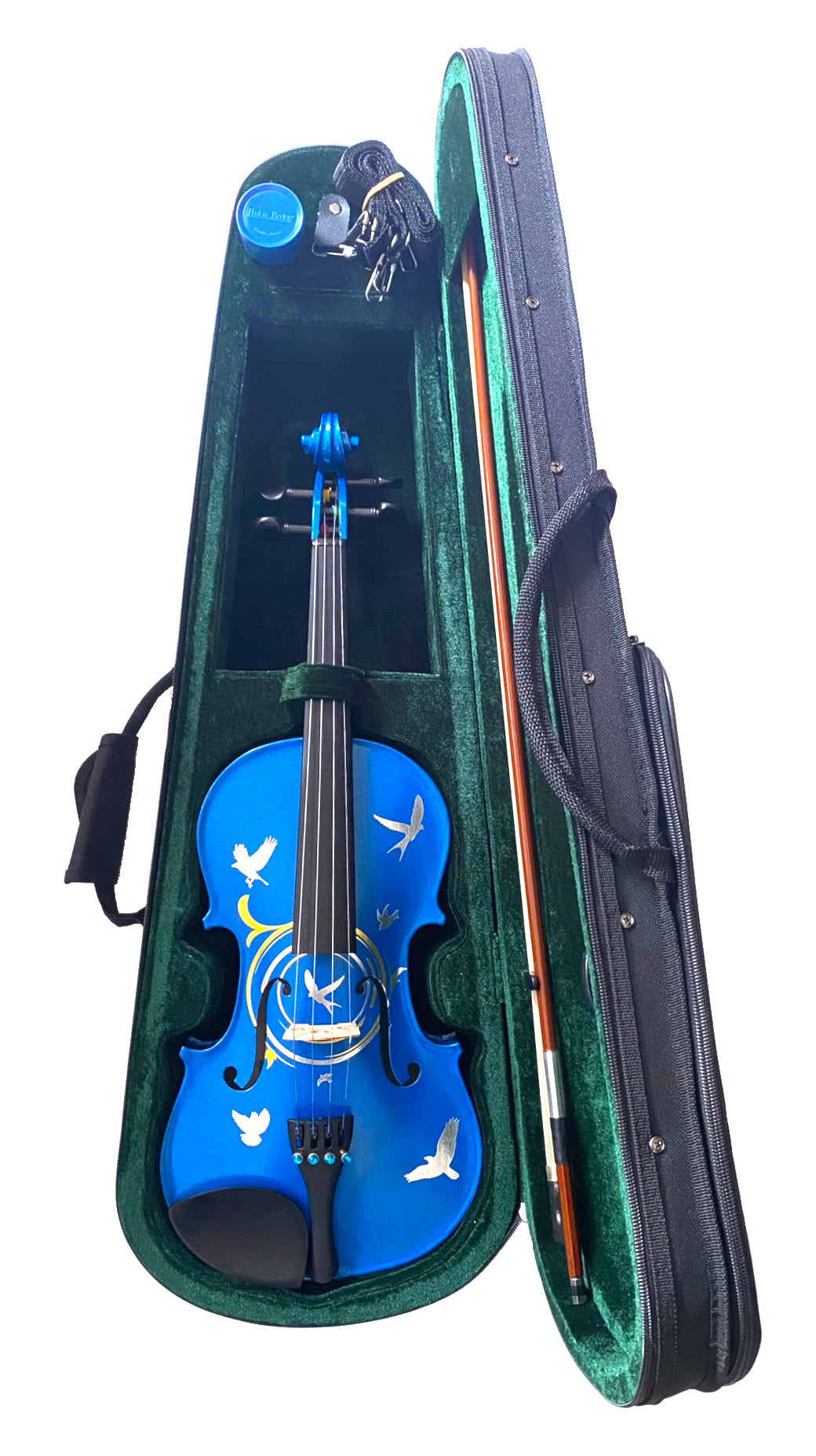 Bird Heaven Deluxe Metallic Violin Outfit w Brazilwood Bow Case