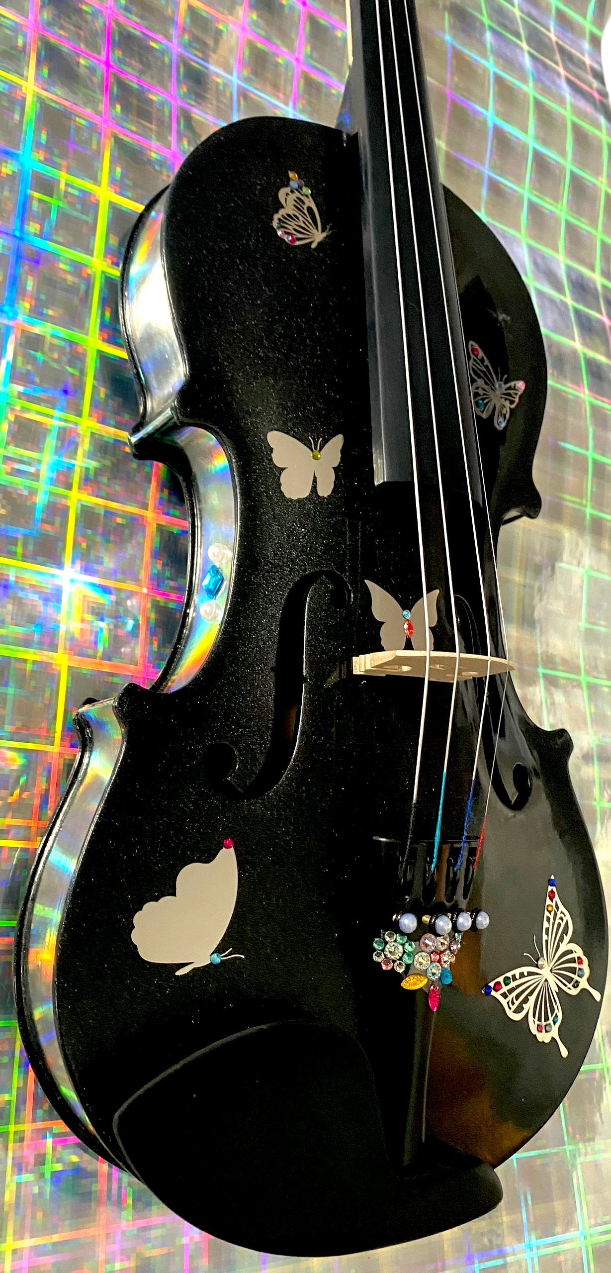 Rozanna's Metallic Butterfly Bling Black Violin Outfit w/ Matching