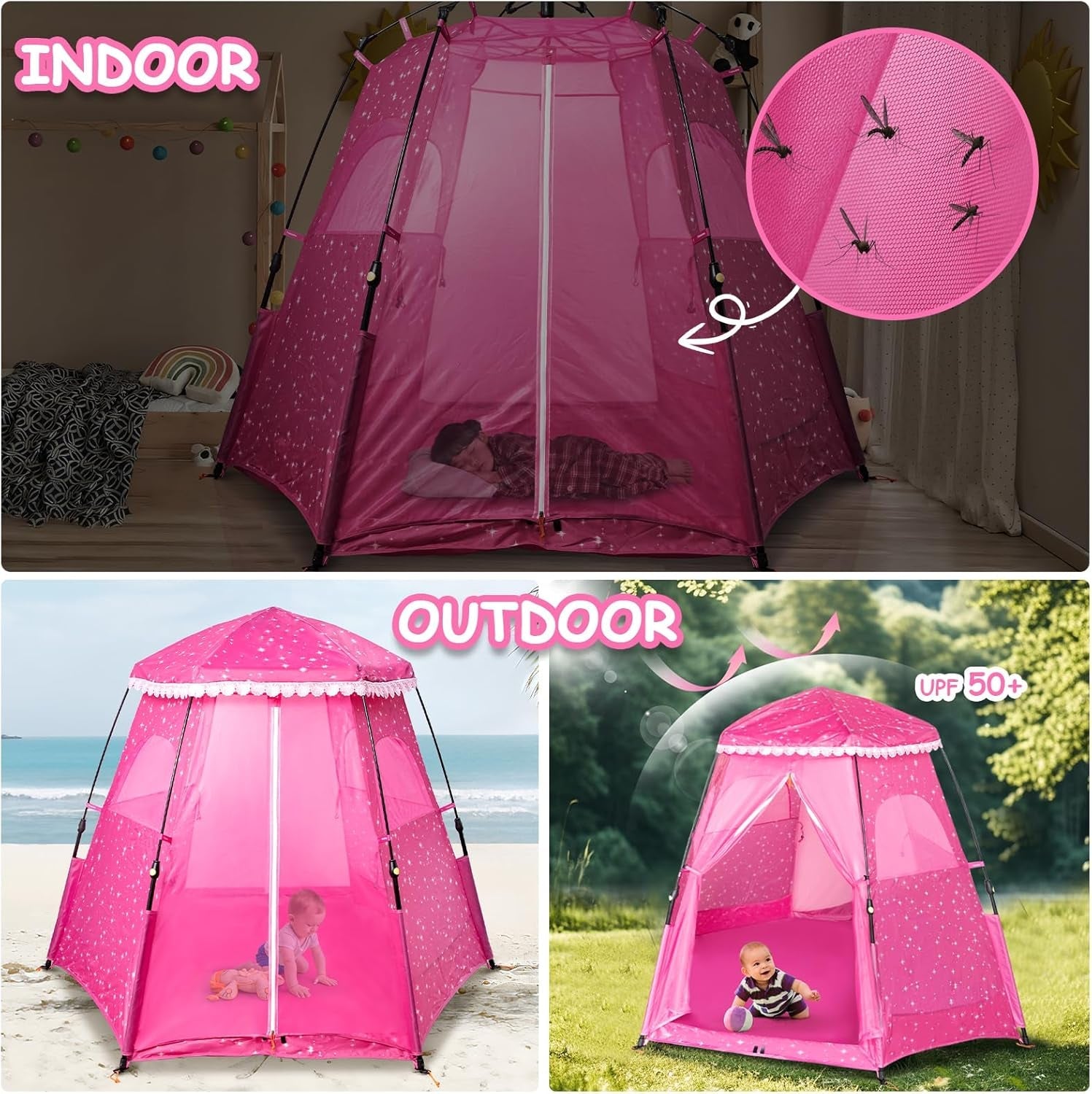 Princess  78"X 66" Portable Pop-Up Play Tent
