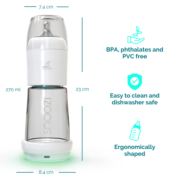 Snoozi Set: Baby Night Bottle + Automatic Bottle Warmer
