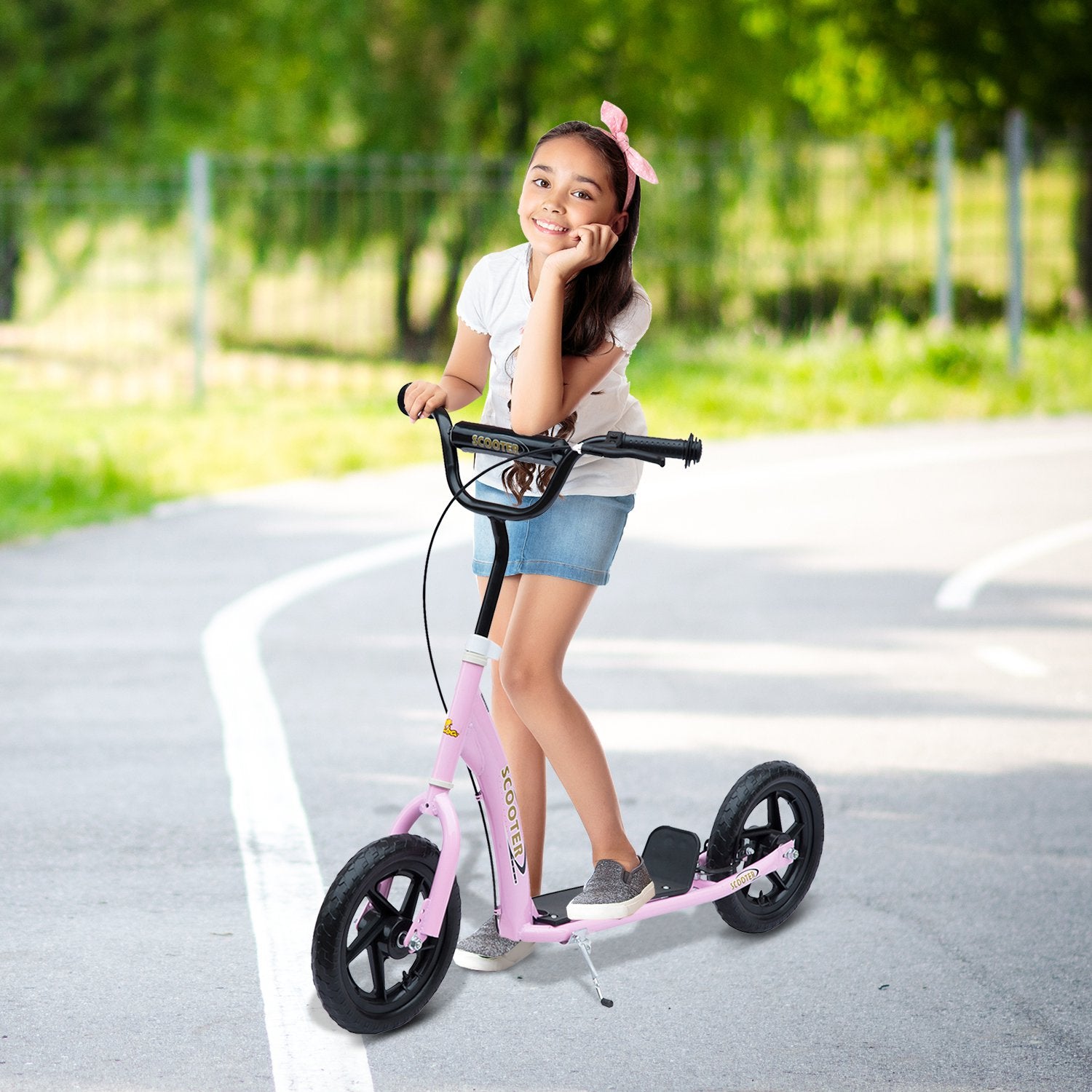 HOMCOM Adjustable Kids Pro Stunt Scooter