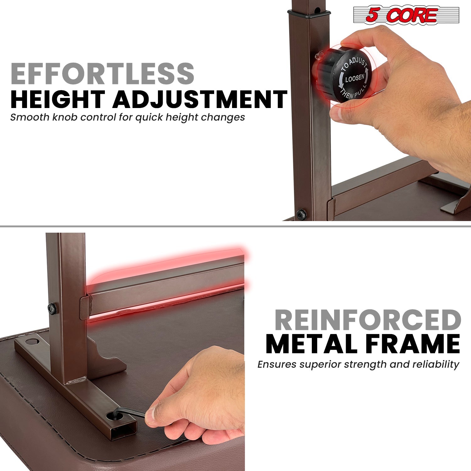 5CORE Keyboard Bench Piano Stool Thick Padded Seat Height Adjustable