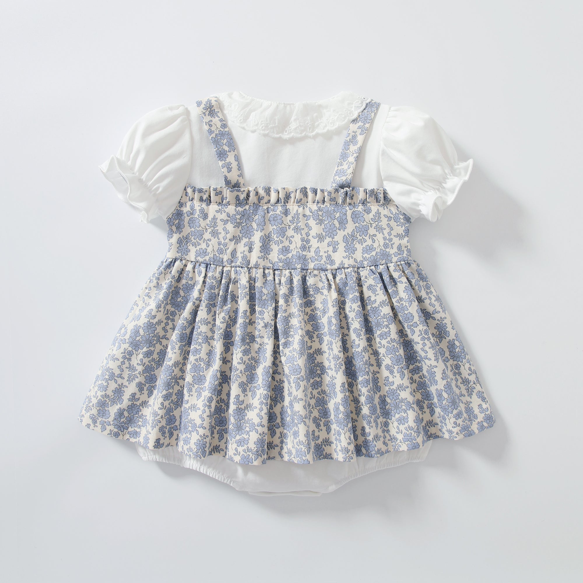 Baby Girl Vintage Floral Dress Set with Matching Bonnet – Elegant 2-Piece Outfit