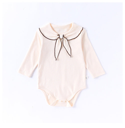Spring New Arrival Baby Girls Long Sleeves Navy Collar Onesies