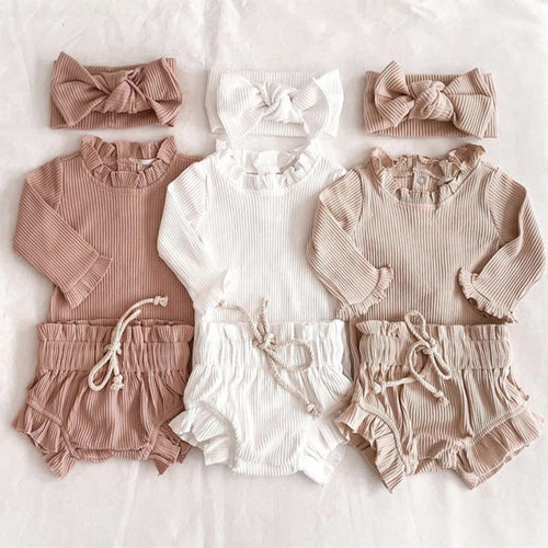 Baby Girl Long-Sleeved Top Short Set