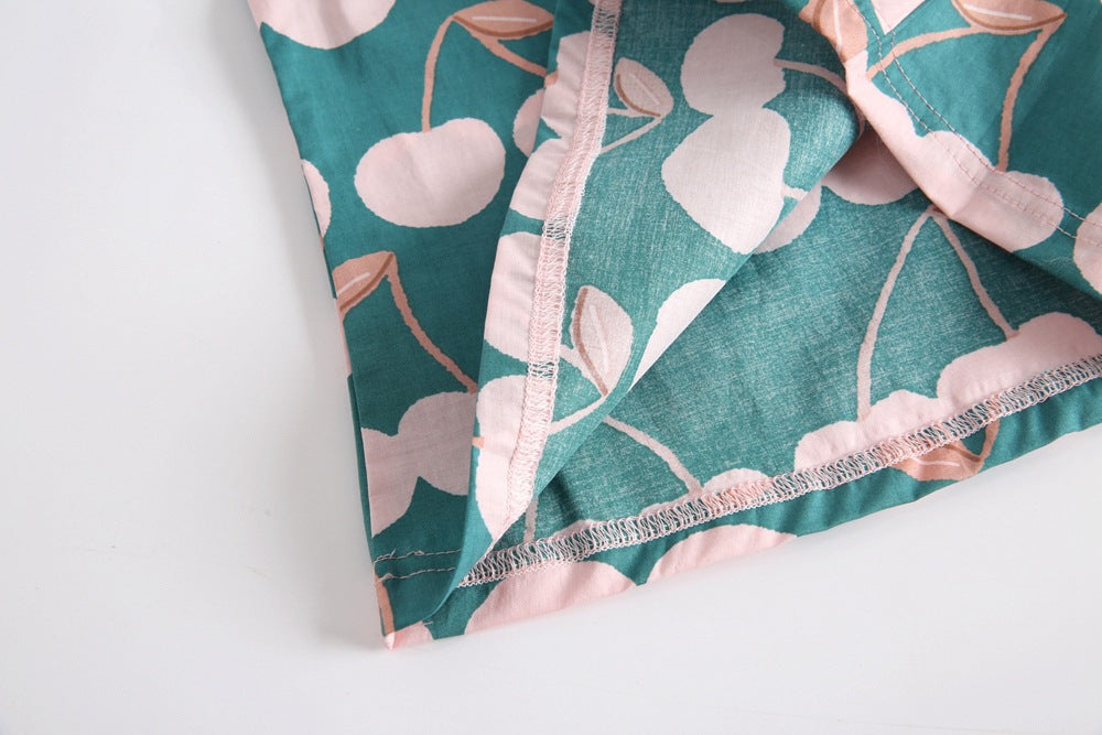 Baby Girl Cherry Print Ruffled Bodysuit