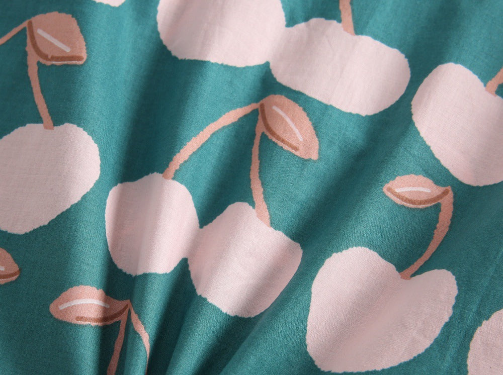 Baby Girl Cherry Print Ruffled Bodysuit