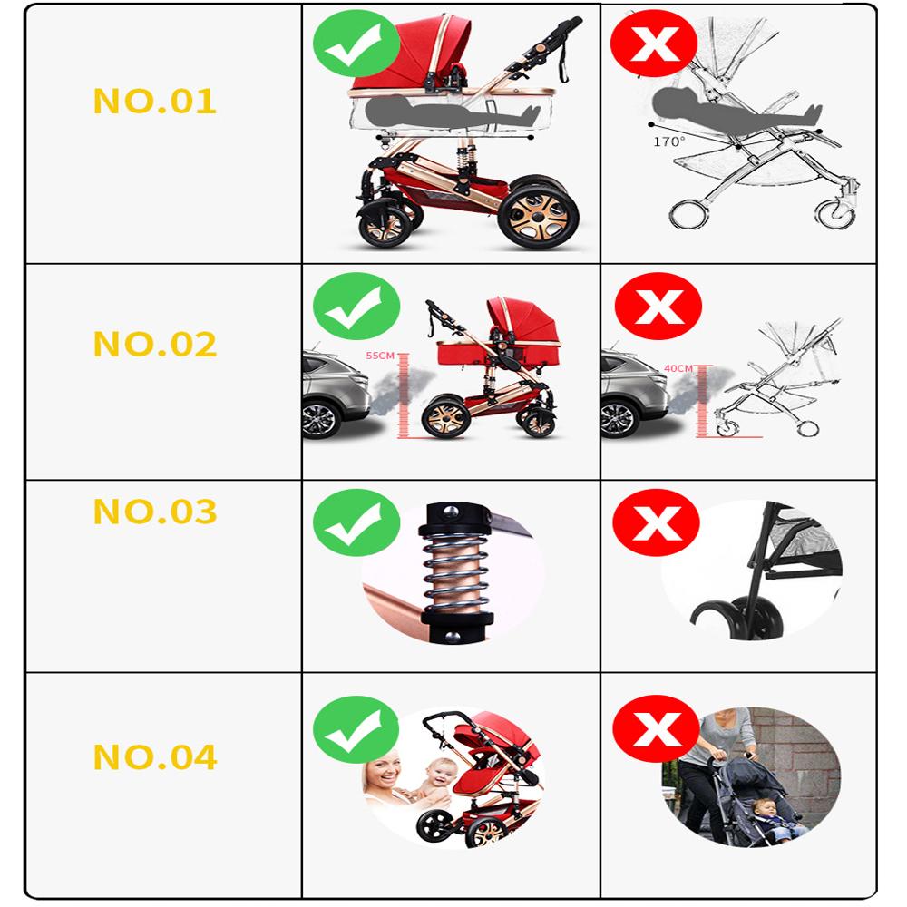 MARAZA Luxury Foldable 3 in 1 Baby Stroller